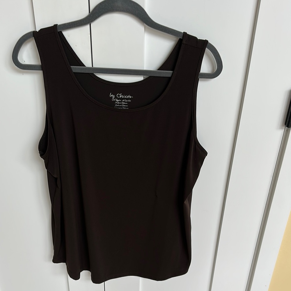 Chico's Brown Tank Top with Wide Straps Size 3
